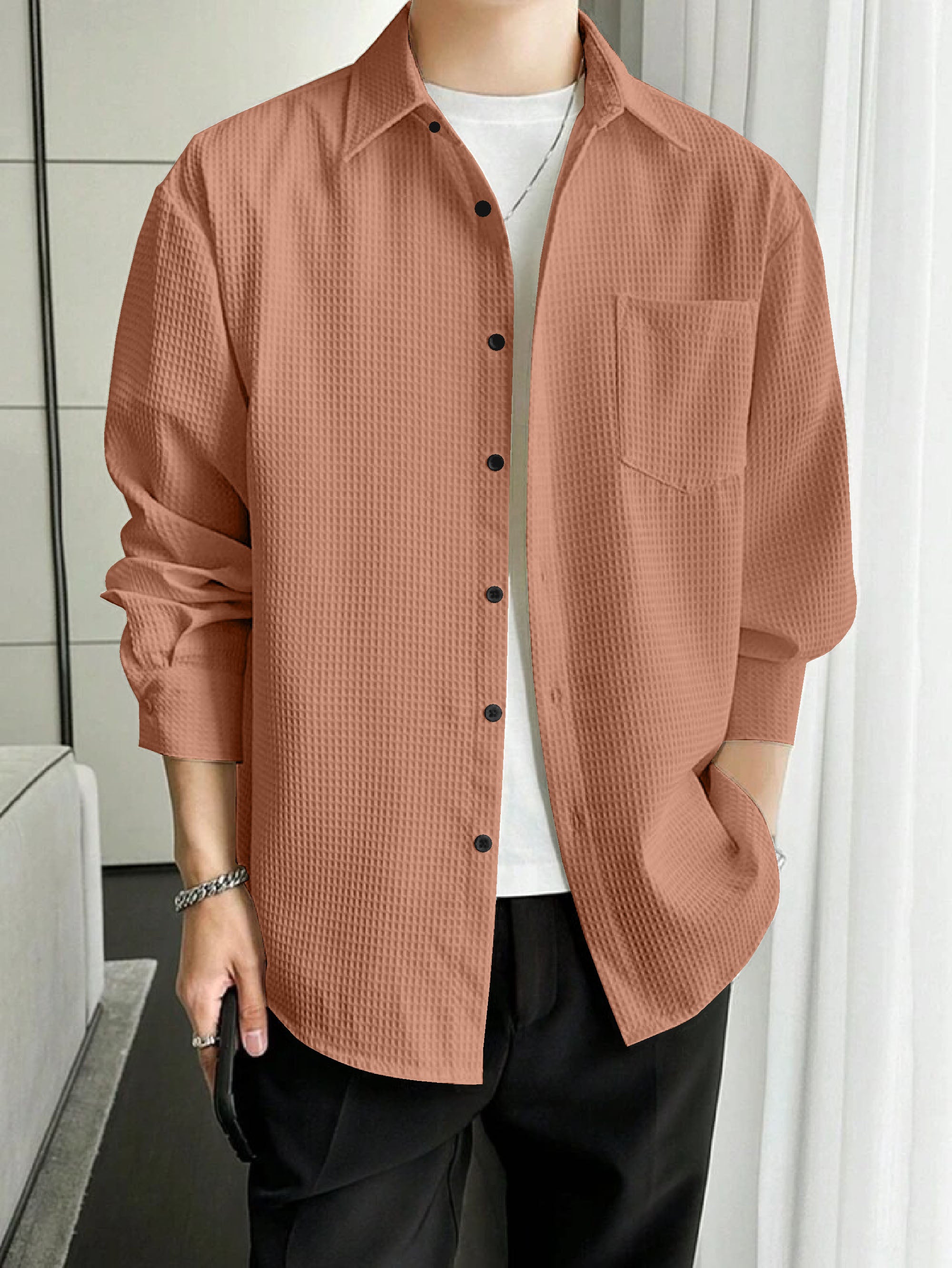 Unique Waffle Full Sleeve Shirt - Stand Out from the Crowd