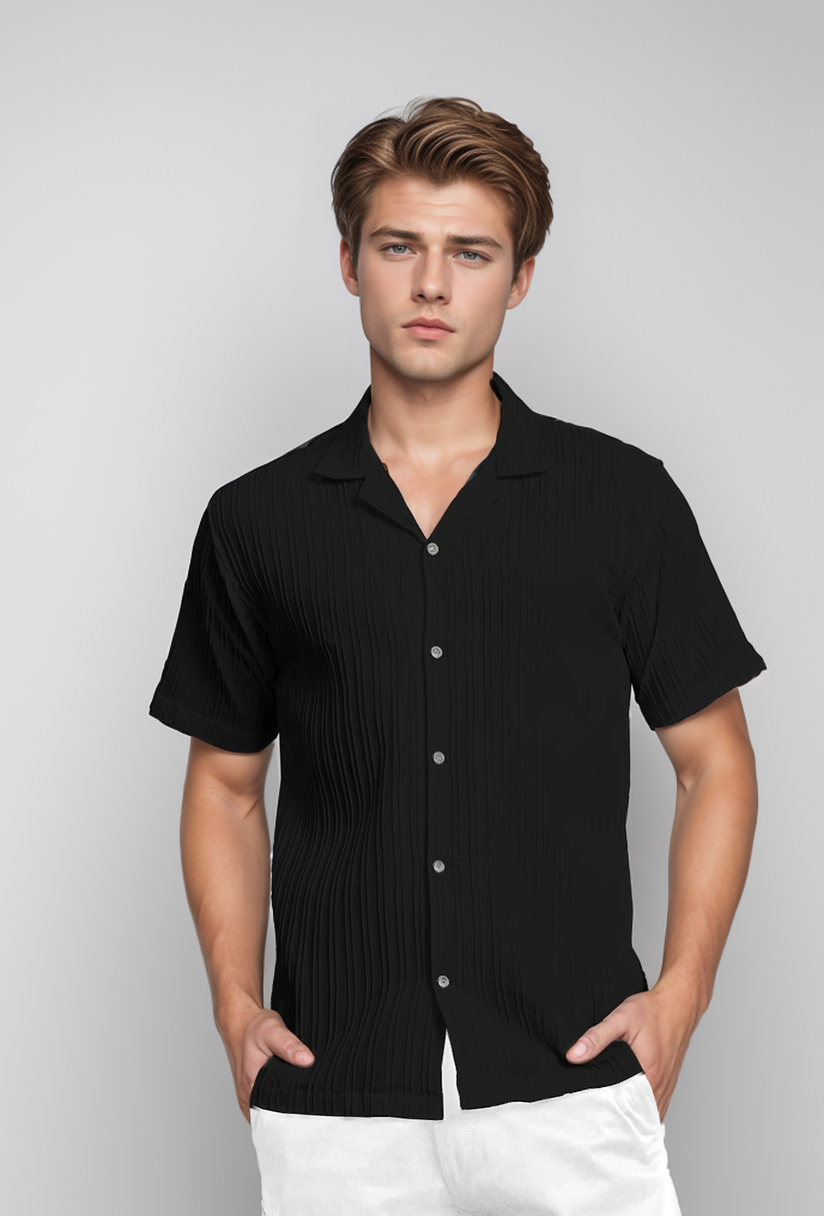 Cool and Comfortable: Black Half-Sleeve Shirt for Summer