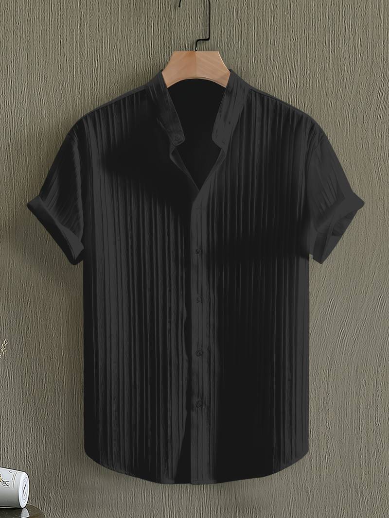 Cool and Comfortable: Black Half-Sleeve Shirt for Summer