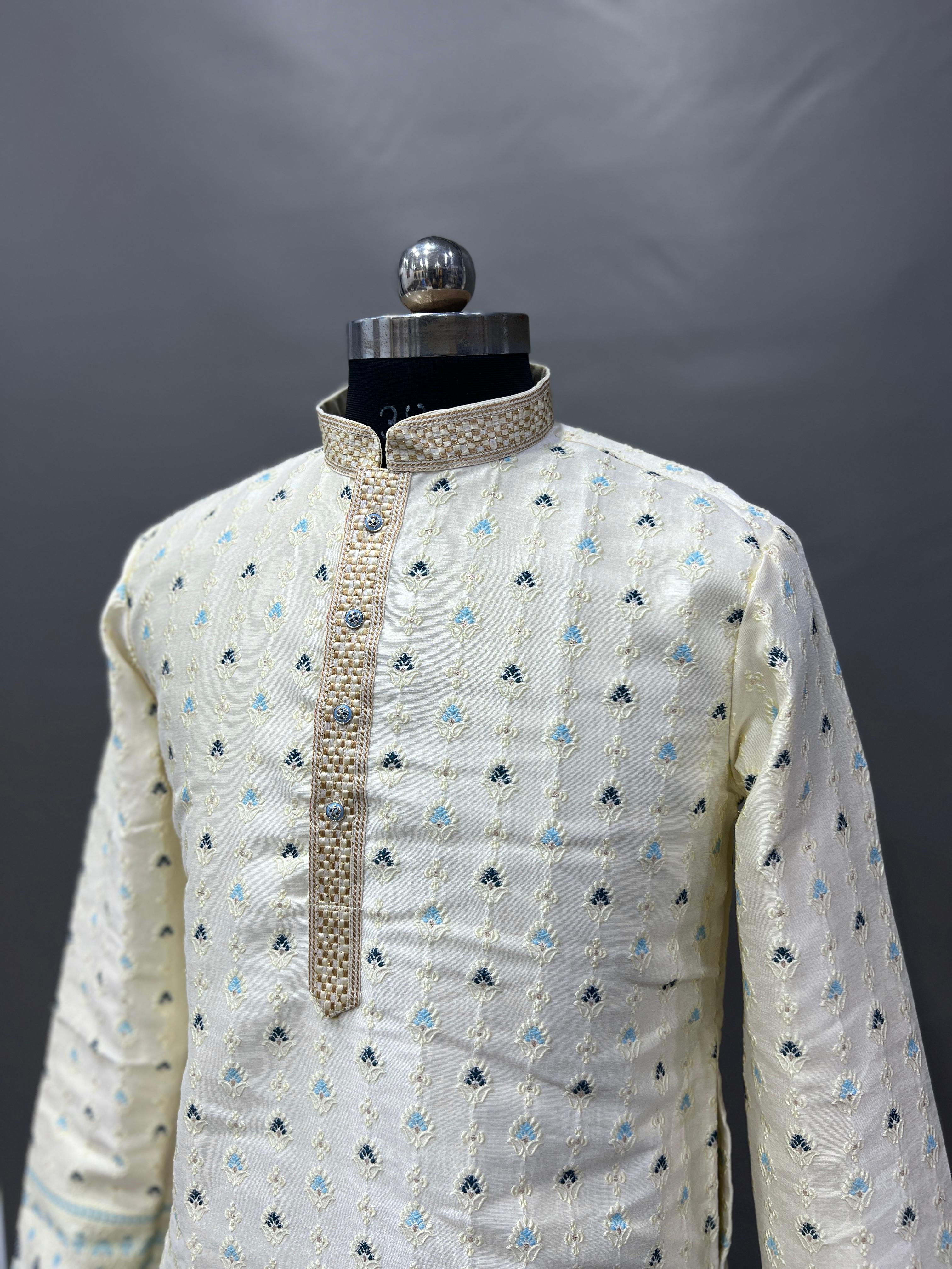 Timeless Elegance: Manyavar's Classic Cotton Kurta