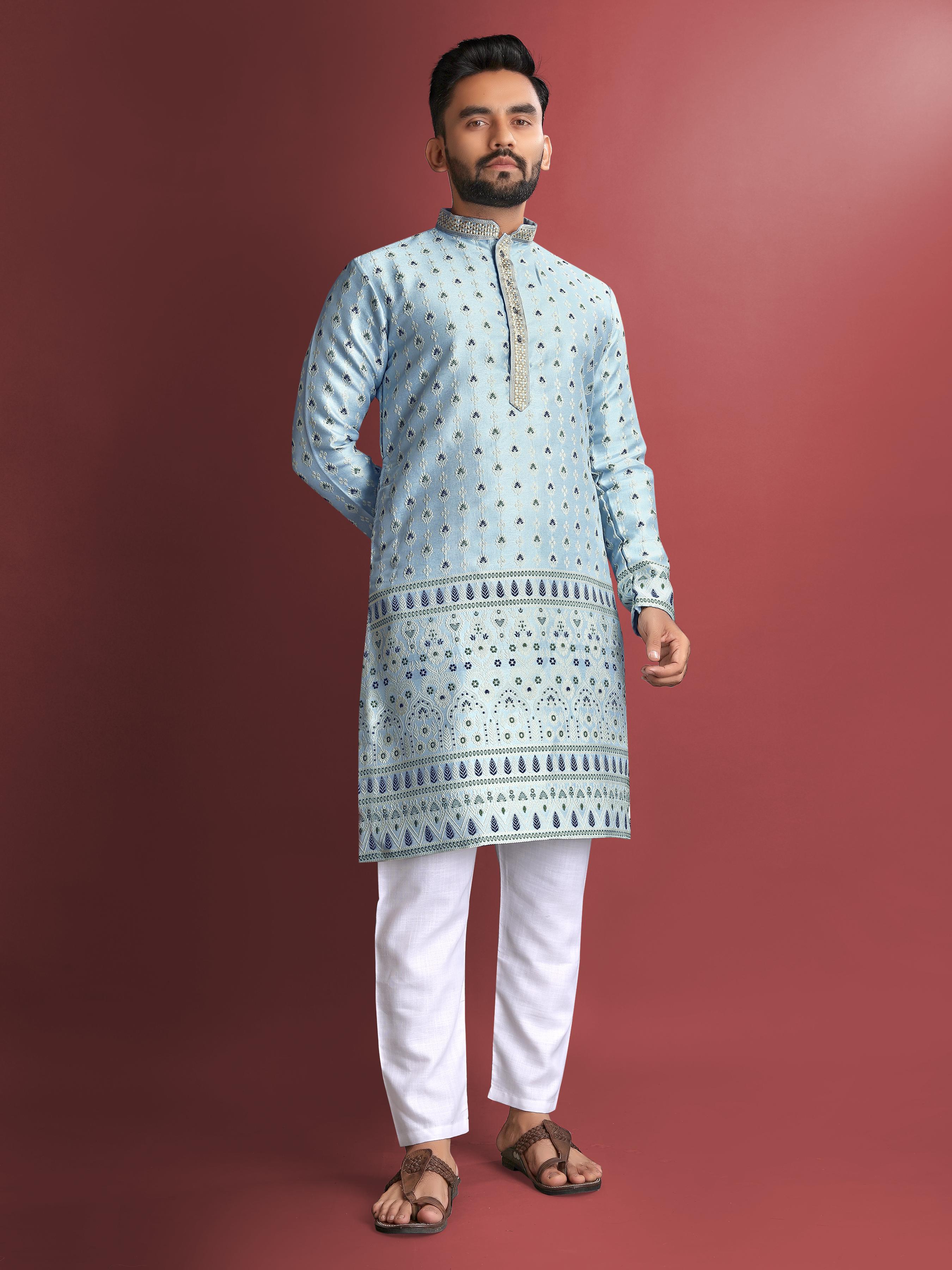 Royal Radiance: Manyavar's Embroidered Kurta