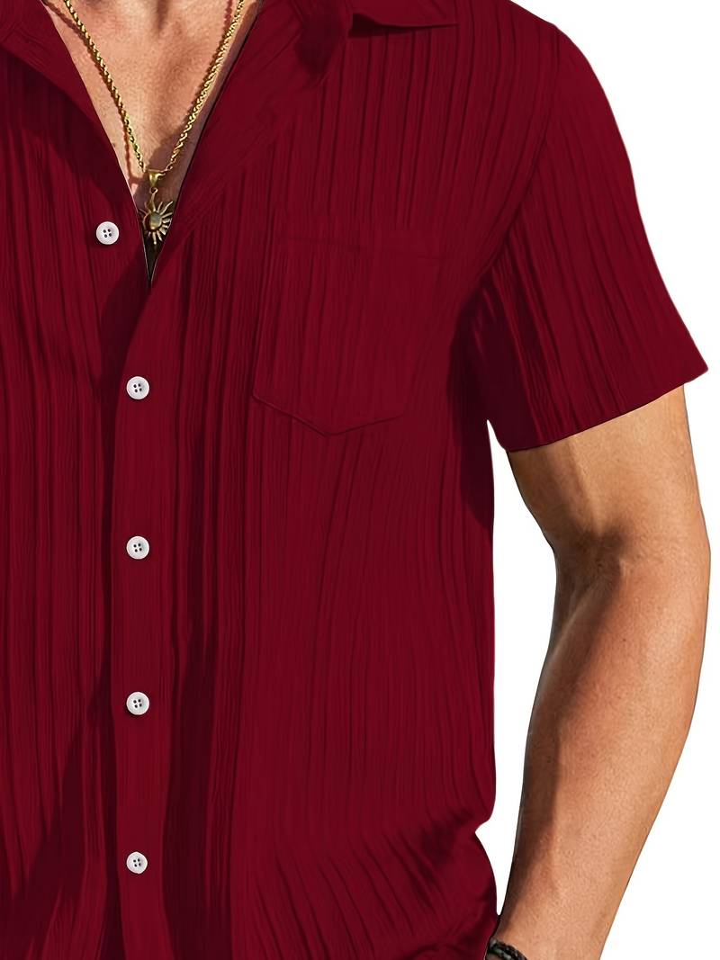 Breezy Comfort :  Red Half-Sleeve Everyday Shirt