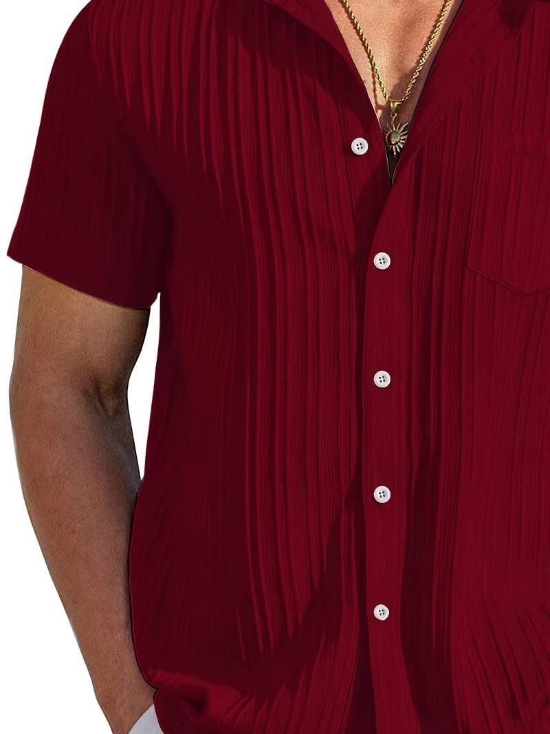 Breezy Comfort :  Red Half-Sleeve Everyday Shirt