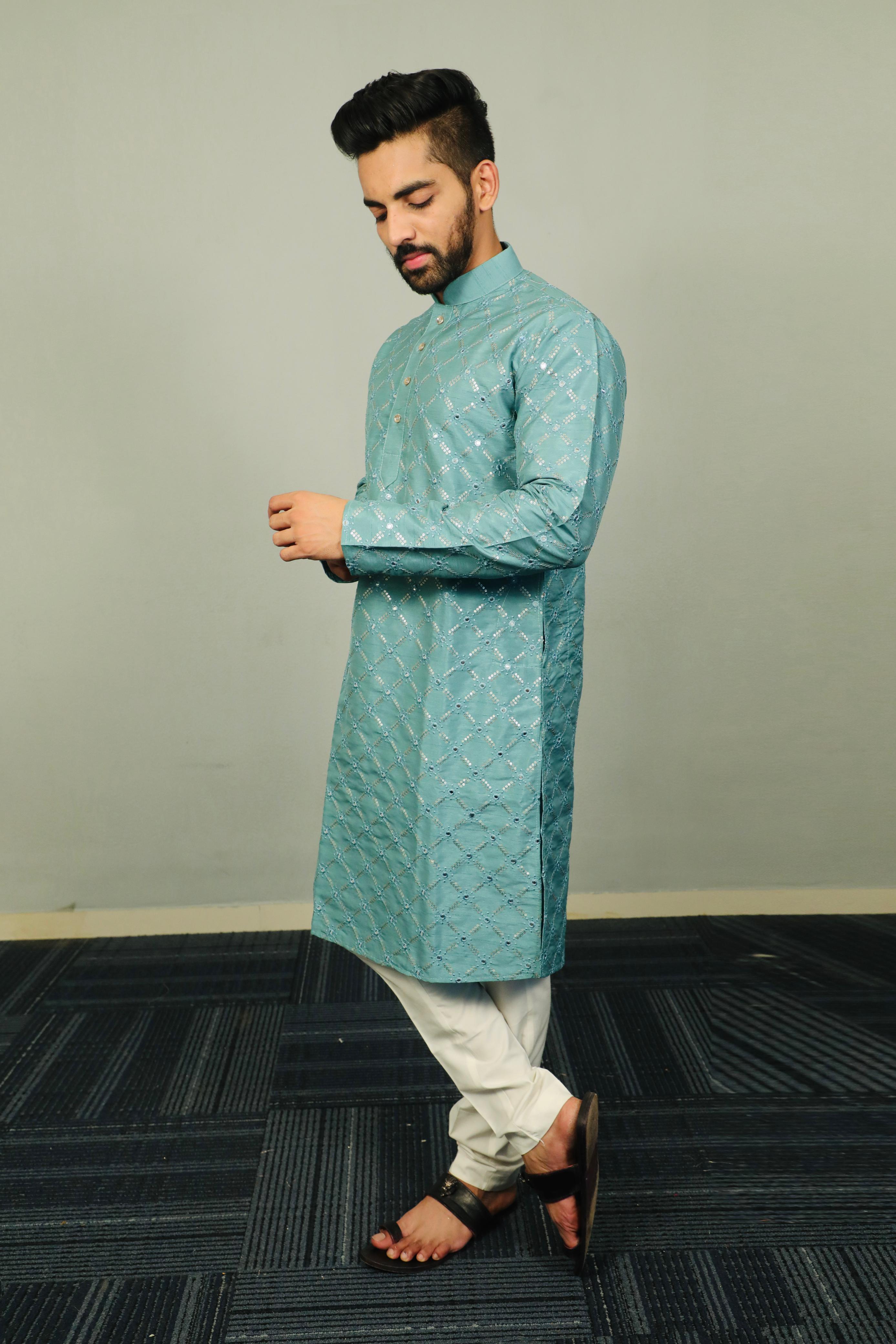 Urban Chic: Modern Kurtas Featuring Mirrorwork