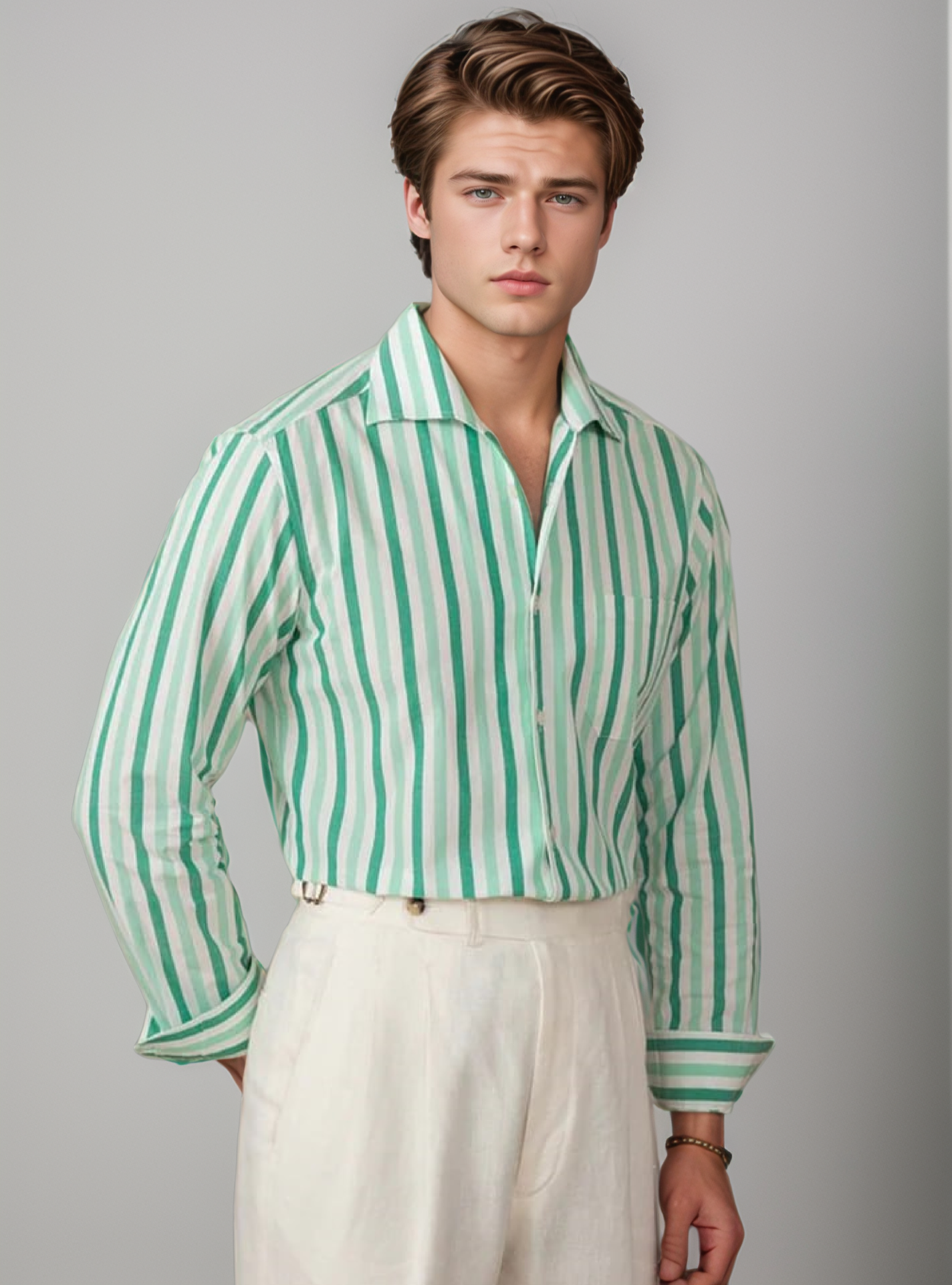 Discover the Sophistication of Italian Striped Shirt : Crafted for Comfort and Style