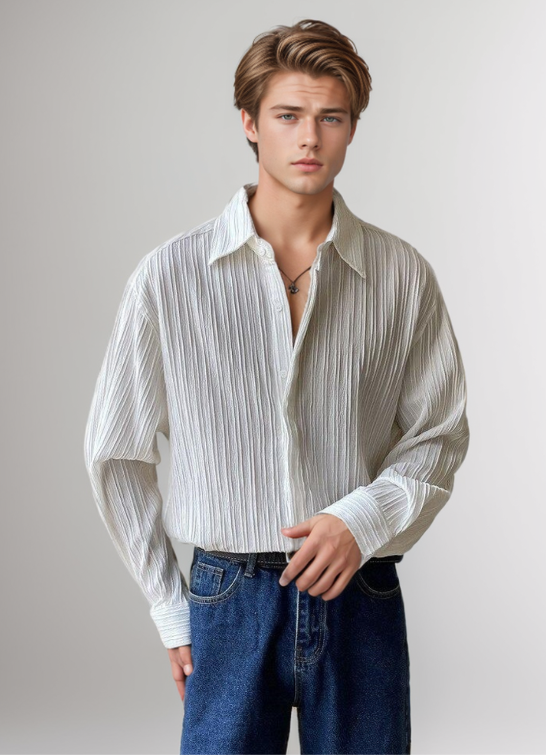 Emerald White Sugarcane: A Luxurious Full Sleeve Shirt