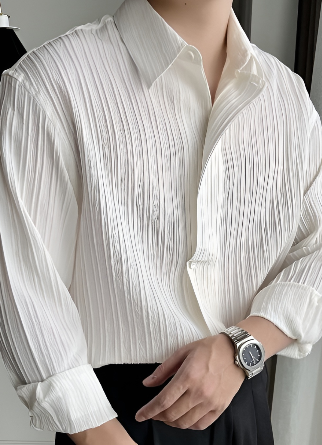 Emerald White Sugarcane: A Luxurious Full Sleeve Shirt