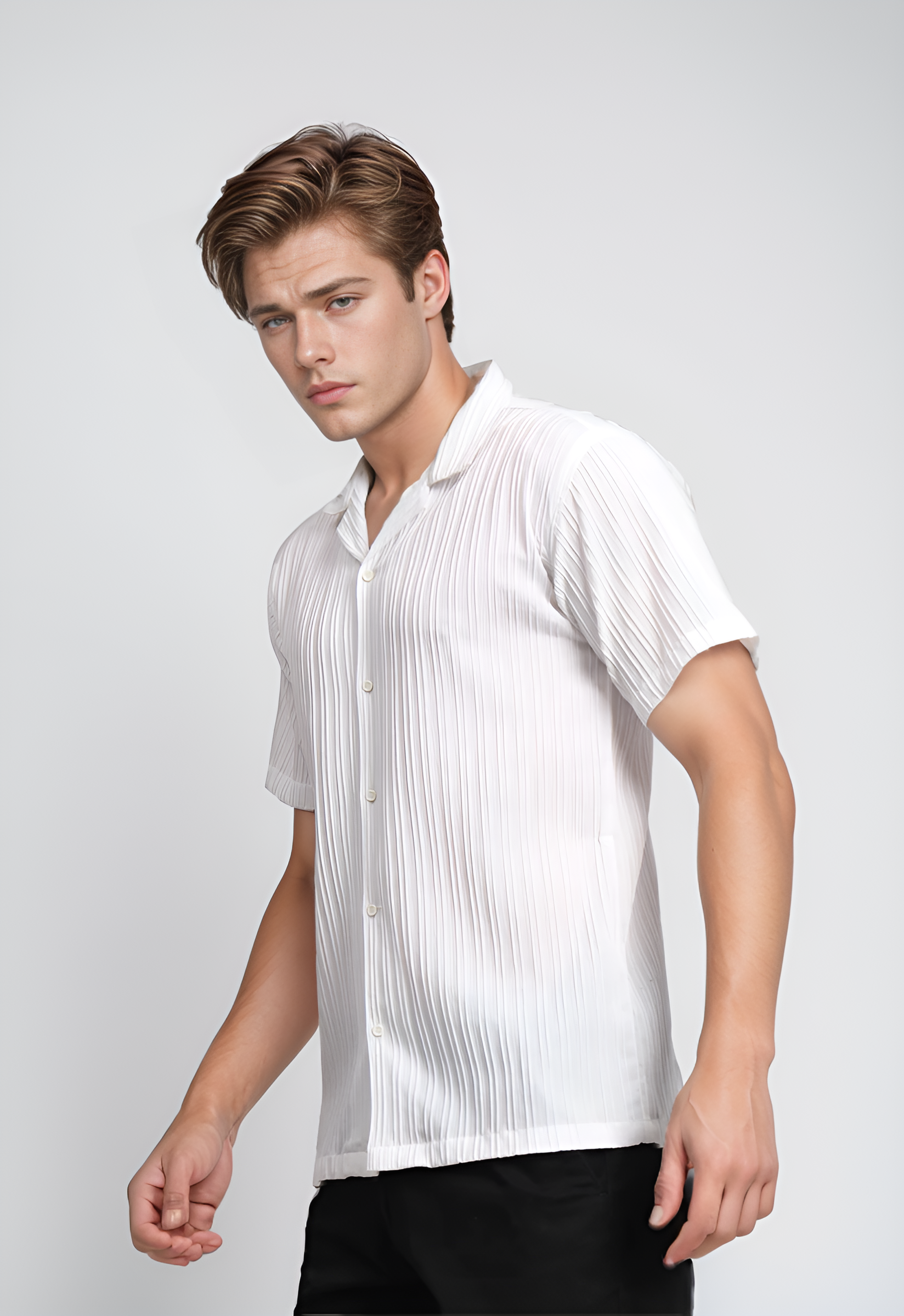 Relaxed Fit Maximum Comfort: White Half-Sleeve Casual Shirt